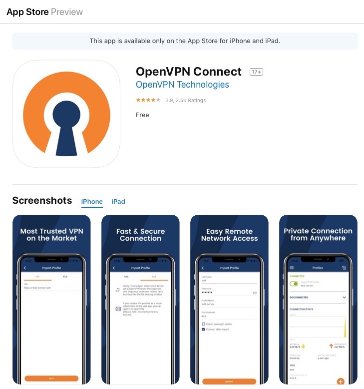 OpenVPN Connect App Store Preview